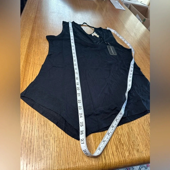 ARTICLES OF SOCIETY NWT black asymmetrical tank top with back detail size Medium - Picture 3 of 6